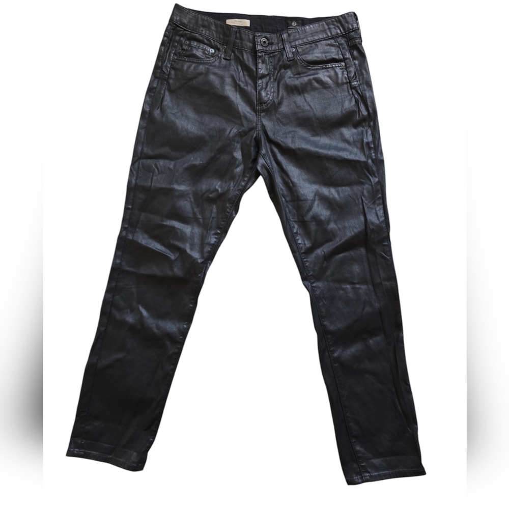 AG Adriano Goldschmied The Beau Jeans Womens 28R Black Slouchy Skinny Coated